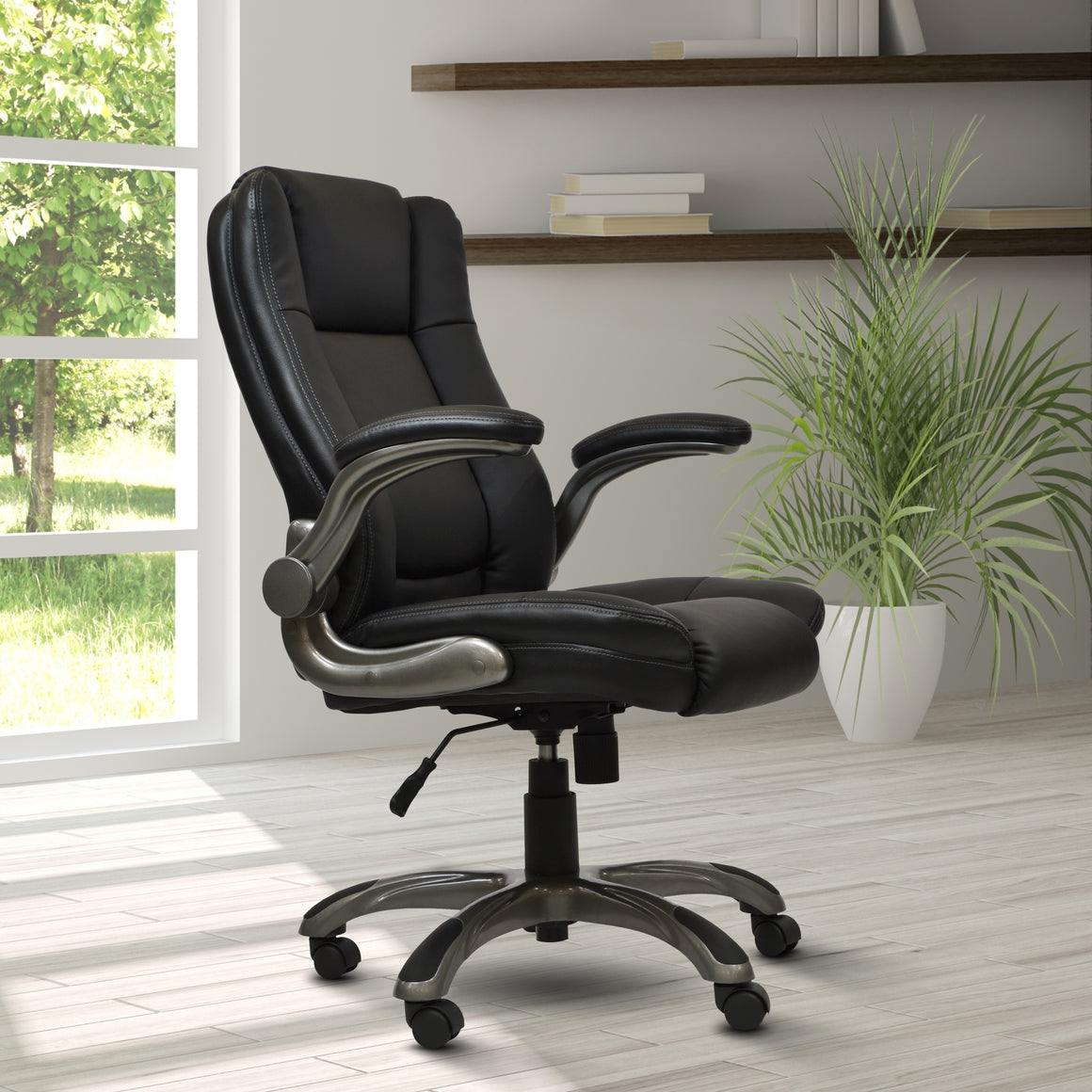 Medium Back Executive Office Chair with Flip-up Arms